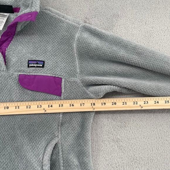 Patagonia Re-Tool Snap-T Pullover Womens Small Fleece Gray Purple Polartec Ski - Picture 9 of 12